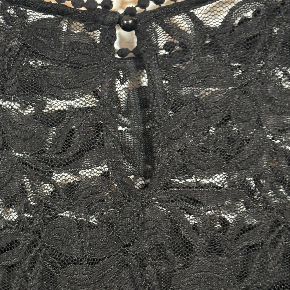 Luxology Women’s Black Lace Dress Size 10 3/4 Sleeve Chiffon - Picture 8 of 13